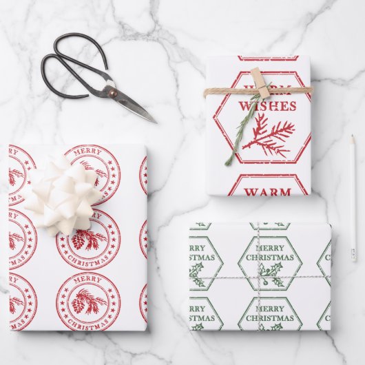 ヴィンテージ郵便切手包装紙シート ラッピングペーパーシート (正面)