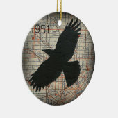 ヴィンテージ都市カラスのオーナメント セラミックオーナメント (右)