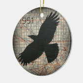 ヴィンテージ都市カラスのオーナメント セラミックオーナメント (左)