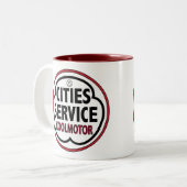 ヴィンテージ都市サービスkoolmotorの印 ツートーンマグカップ (正面左)