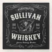 ヴィンテージ酒名旧死神ウイスキーを追加 ガラスコースター (正面)