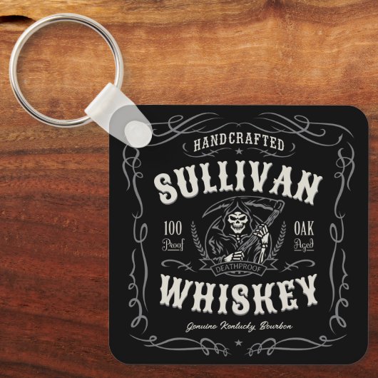 ヴィンテージ酒名旧死神ウイスキーを追加 キーホルダー (正面)