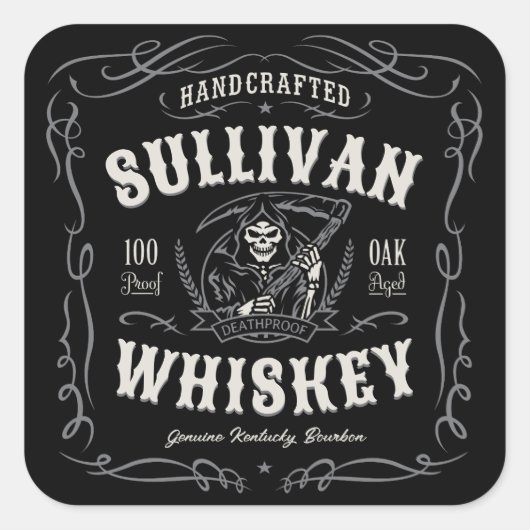 ヴィンテージ酒名旧死神ウイスキーを追加 スクエアシール (正面)