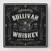 ヴィンテージ酒名旧死神ウイスキーを追加 スクエア壁時計 (正面)