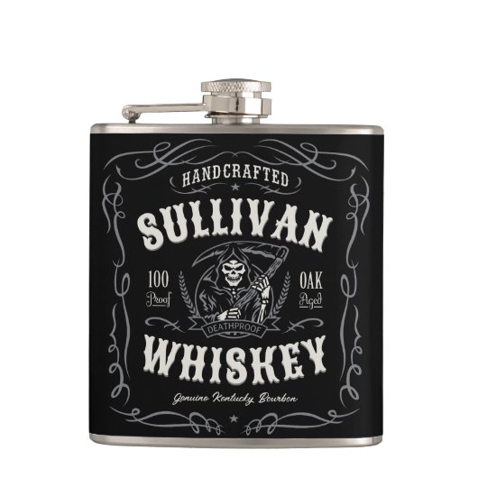 ヴィンテージ酒名旧死神ウイスキーを追加 フラスク (正面)