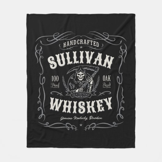 ヴィンテージ酒名旧死神ウイスキーを追加 フリースブランケット (正面)