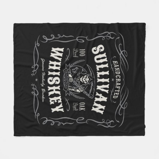 ヴィンテージ酒名旧死神ウイスキーを追加 フリースブランケット (正面(横))