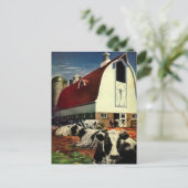 ヴィンテージ酪農牛、住所の変更 案内ポストカード (スタンド正面)