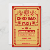 ヴィンテージ醜いセータークリスマスパーティー 招待状 (正面)