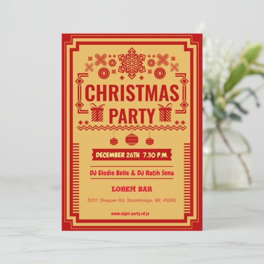 ヴィンテージ醜いセータークリスマスパーティー 招待状 (スタンド正面)