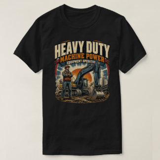 ヴィンテージ重機オペレーターショベルカー Tシャツ