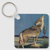 ヴィンテージ野獣オオカミが月で泣く キーホルダー (正面)