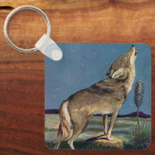 ヴィンテージ野獣オオカミが月で泣く キーホルダー (正面)