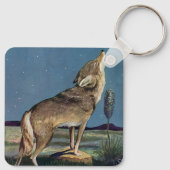 ヴィンテージ野獣オオカミが月で泣く キーホルダー (裏面)