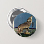 ヴィンテージ野獣オオカミが月で泣く 缶バッジ (正面&裏面)