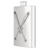 ヴィンテージ野球こうもりとモノグラム フラスク (左)