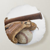 ヴィンテージ野球とこうもり ラウンドクッション (裏面)