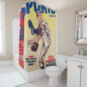 ヴィンテージ野球のスポーツ投手 シャワーカーテン (インサイチュ)