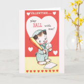 ヴィンテージ野球のバレンタインデーカード カード (黄色い花)