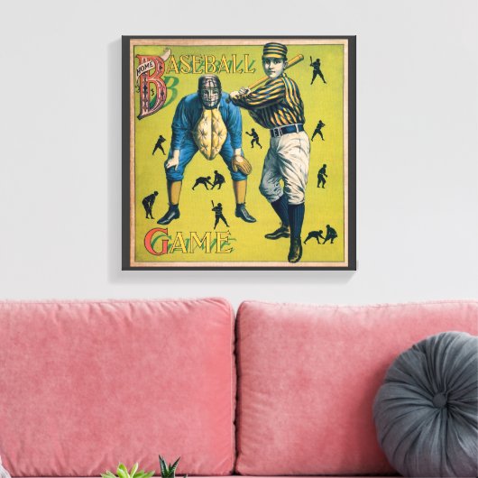 ヴィンテージ野球のホームゲーム選手 キャンバスプリント (インサイチュ (リビング))