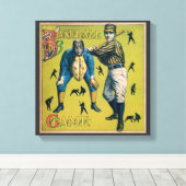 ヴィンテージ野球のホームゲーム選手 キャンバスプリント (インサイチュ (ウッドフロア))