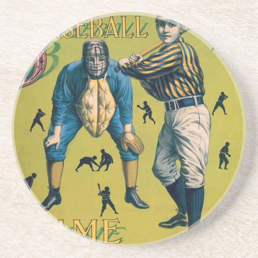 ヴィンテージ野球のホームゲーム選手 コースター (正面)