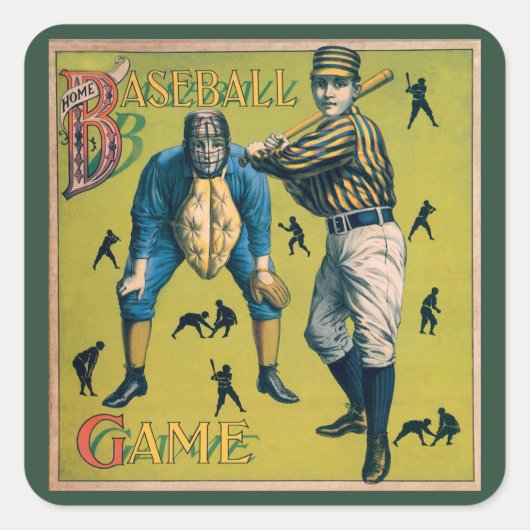 ヴィンテージ野球のホームゲーム選手 スクエアシール (正面)