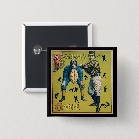 ヴィンテージ野球のホームゲーム選手 缶バッジ (正面&裏面)