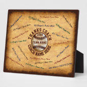 ヴィンテージ野球の監督板，すべての選手の名前 フォトプラーク (側面)