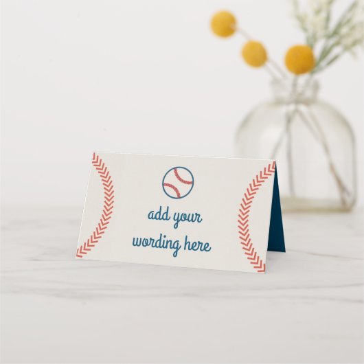 ヴィンテージ野球の縫い目とボール プレイスカード (正面)