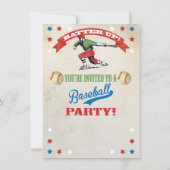 ヴィンテージ野球の誕生日パーティー招待状 招待状 (裏面)