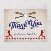 ヴィンテージ野球の赤ちゃん感謝していシャワーあなたはがき ポストカード (正面)