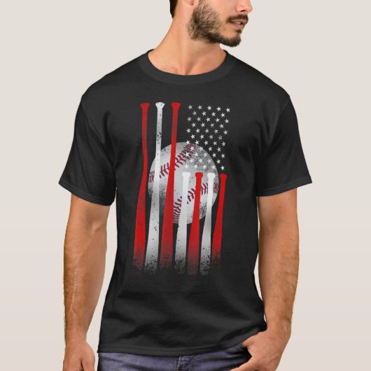 ヴィンテージ野球アメリカ国旗 Tシャツ (正面)