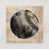 ヴィンテージ野球アートイラストレーション新聞スタイル エンクロージャーカード (正面)