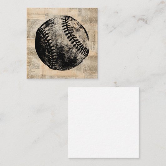 ヴィンテージ野球アートイラストレーション新聞スタイル エンクロージャーカード (正面/裏面)