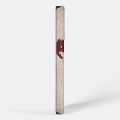 ヴィンテージ野球イニシャル名素朴番号レトロ iPhoneケース (右側面)