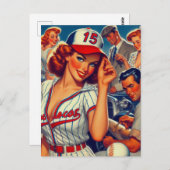 ヴィンテージ野球イラストレーション ポストカード (正面/裏面)