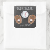 ヴィンテージ野球カルクボードデザイン スクエアシール (バッグ)