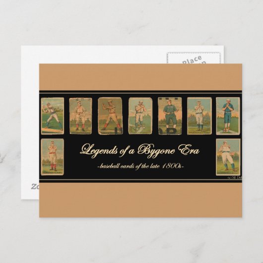 ヴィンテージ野球カードアンティークポスター ポストカード (正面/裏面)