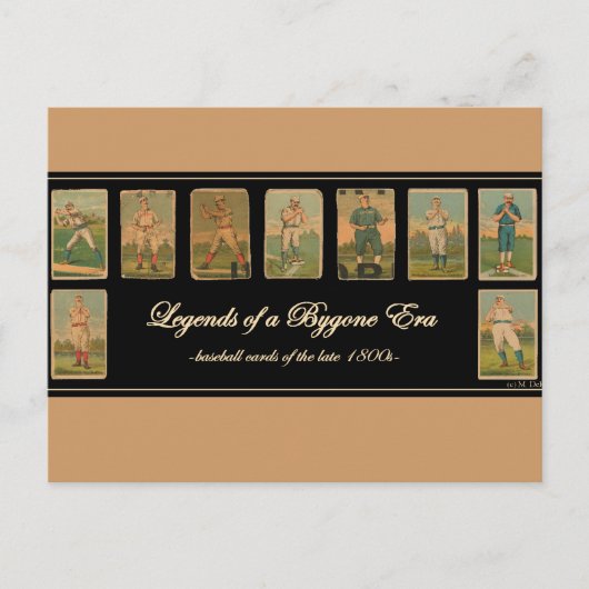 ヴィンテージ野球カードアンティークポスター ポストカード (正面)