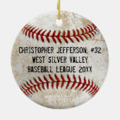ヴィンテージ野球キッズボーイズスポーツ セラミックオーナメント (裏面)
