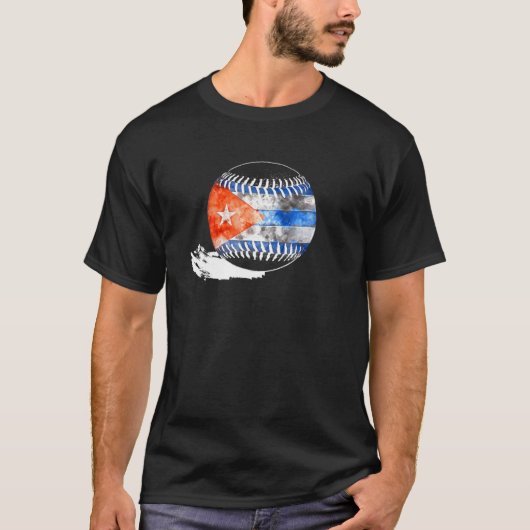 ヴィンテージ野球キューバ国旗キューバプライド Tシャツ (正面)