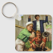 ヴィンテージ野球ゲーム少年運動選手 キーホルダー (正面)