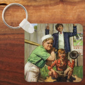 ヴィンテージ野球ゲーム少年運動選手 キーホルダー (正面)