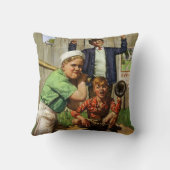 ヴィンテージ野球ゲーム少年運動選手 クッション (裏面)