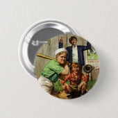 ヴィンテージ野球ゲーム少年運動選手 缶バッジ (正面&裏面)