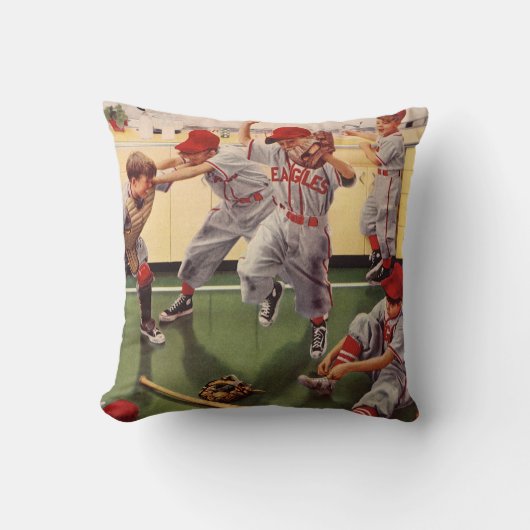 ヴィンテージ野球スポーツチーム、ボーイズ荒住宅 クッション (正面)