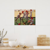 ヴィンテージ野球スポーツチーム、ボーイズ荒住宅 ポスター (キッチン)