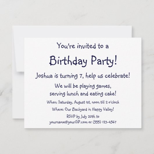 ヴィンテージ野球スポーツチーム、ボーイズ荒住宅 招待状 (裏面)