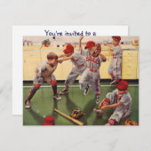 ヴィンテージ野球スポーツチーム、ボーイズ荒住宅 招待状 (正面/裏面)